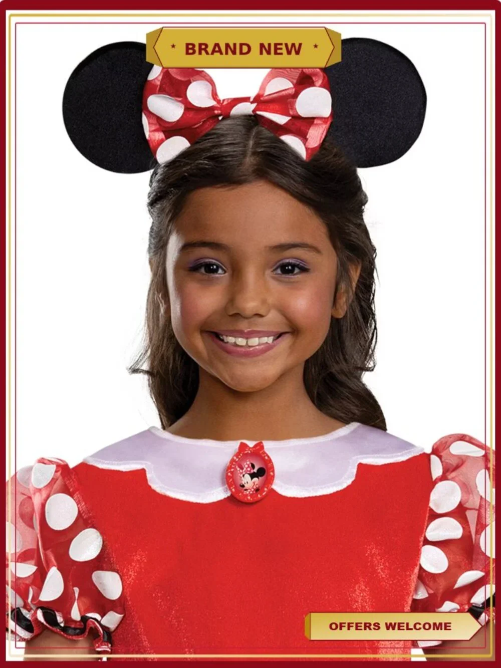 Disguise Disney Minnie Mouse Classic Costume Girls Size S 6/6X Halloween